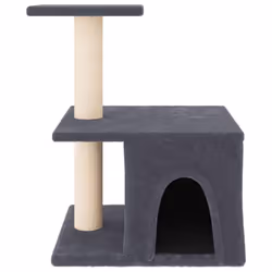 vidaXL Cat Tree with Sisal Scratching Posts Cat Scratch Tower Climber Dark Grey - dark grey