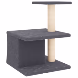 vidaXL Cat Tree with Sisal Scratching Posts Cat Scratch Tower Climber Dark Grey - dark grey - Additional view 4