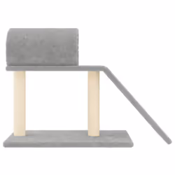 vidaXL Cat Scratching Posts with Tunnel and Ladder Cat Tree Cat Tower Climber - light grey