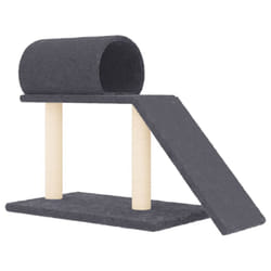 vidaXL Cat Scratching Posts with Tunnel and Ladder Cat Tree Cat Tower Climber - dark grey