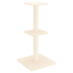 vidaXL Cat Tree with Sisal Scratching Posts Cat Scratch Tower Climber Dark Grey - cream