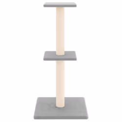 vidaXL Cat Tree with Sisal Scratching Posts Cat Scratch Tower Climber Dark Grey - light grey