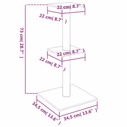 vidaXL Cat Tree with Sisal Scratching Posts Cat Scratch Tower Climber Dark Grey - light grey