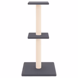 vidaXL Cat Tree with Sisal Scratching Posts Cat Scratch Tower Climber Dark Grey - dark grey