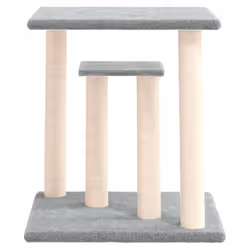 vidaXL Cat Scratching Posts with Platforms Cat Tree Pet Cat Tower Dark Grey - light grey