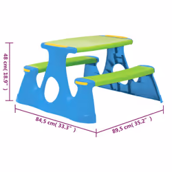 vidaXL Picnic Bench for Children 89.5x84.5x48 cm Polypropylene Outdoor Bench - Additional view 7