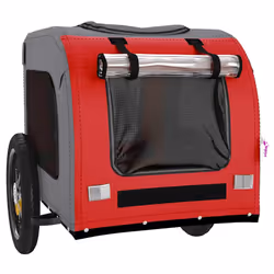 vidaXL Dog Bike Trailer Bicycle Trailer Bike Carriage Oxford Fabric and Iron - red - Additional view 4