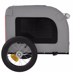 vidaXL Dog Bike Trailer Bicycle Trailer Bike Carriage Oxford Fabric and Iron - red - Additional view 6