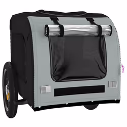 vidaXL Dog Bike Trailer Bicycle Trailer Bike Carriage Oxford Fabric and Iron - grey - Additional view 4