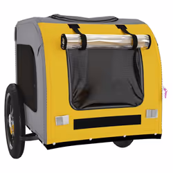 vidaXL Dog Bike Trailer Bicycle Trailer Bike Carriage Oxford Fabric and Iron - yellow - Additional view 4