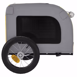 vidaXL Dog Bike Trailer Bicycle Trailer Bike Carriage Oxford Fabric and Iron - yellow - Additional view 6