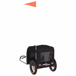 vidaXL Dog Bike Trailer Bicycle Trailer Bike Carriage Oxford Fabric and Iron - black - Additional view 7