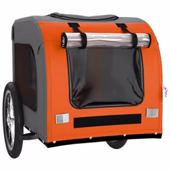vidaXL Dog Bike Trailer Bicycle Trailer Bike Carriage Oxford Fabric and Iron - orange, 125 x 64 x 66 cm - Additional view 4