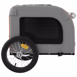 vidaXL Dog Bike Trailer Bicycle Trailer Bike Carriage Oxford Fabric and Iron - orange, 125 x 64 x 66 cm - Additional view 6