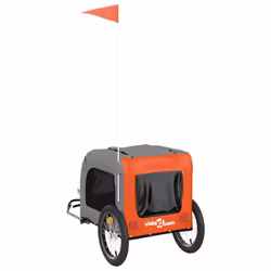 vidaXL Dog Bike Trailer Bicycle Trailer Bike Carriage Oxford Fabric and Iron - orange, 125 x 64 x 66 cm - Additional view 7