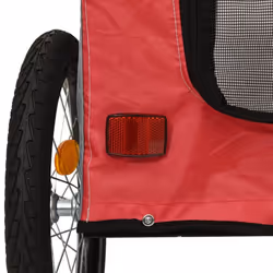 vidaXL Dog Bike Trailer Bicycle Trailer Bike Carriage Oxford Fabric and Iron - red, 125 x 64 x 66 cm - Additional view 7