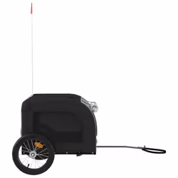 vidaXL Dog Bike Trailer Bicycle Trailer Bike Carriage Oxford Fabric and Iron - black and grey, 125 x 64 x 66 cm - Additional view 5