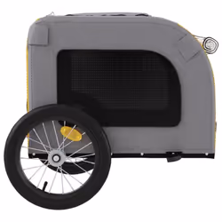 vidaXL Dog Bike Trailer Bicycle Trailer Bike Carriage Oxford Fabric and Iron - yellow, 125 x 64 x 66 cm - Additional view 6