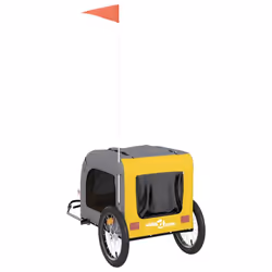 vidaXL Dog Bike Trailer Bicycle Trailer Bike Carriage Oxford Fabric and Iron - yellow, 125 x 64 x 66 cm - Additional view 7