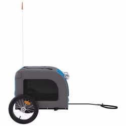 vidaXL Dog Bike Trailer Bicycle Trailer Bike Carriage Oxford Fabric and Iron - blue, 125 x 64 x 66 cm - Additional view 2