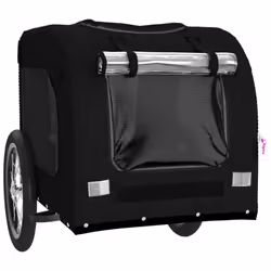 vidaXL Dog Bike Trailer Bicycle Trailer Bike Carriage Oxford Fabric and Iron - black, 125 x 64 x 66 cm - Additional view 4