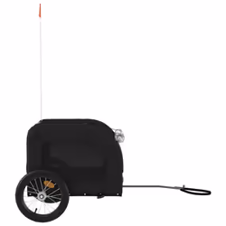 vidaXL Dog Bike Trailer Bicycle Trailer Bike Carriage Oxford Fabric and Iron - black, 125 x 64 x 66 cm - Additional view 5