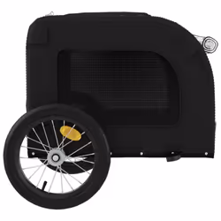 vidaXL Dog Bike Trailer Bicycle Trailer Bike Carriage Oxford Fabric and Iron - black, 125 x 64 x 66 cm - Additional view 6