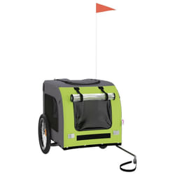 vidaXL Dog Bike Trailer Bicycle Trailer Bike Carriage Oxford Fabric and Iron - green, 125 x 64 x 66 cm