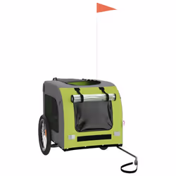 vidaXL Dog Bike Trailer Bicycle Trailer Bike Carriage Oxford Fabric and Iron - green, 125 x 64 x 66 cm