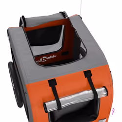 vidaXL Dog Bike Trailer Bicycle Trailer Bike Carriage Oxford Fabric and Iron - orange, 69 x 133.5 x 73.5 cm - Additional view 10