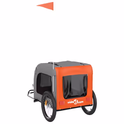 vidaXL Dog Bike Trailer Bicycle Trailer Bike Carriage Oxford Fabric and Iron - orange, 69 x 133.5 x 73.5 cm - Additional view 7