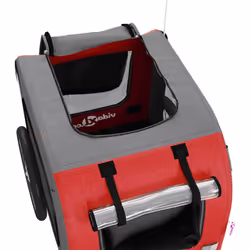 vidaXL Dog Bike Trailer Bicycle Trailer Bike Carriage Oxford Fabric and Iron - red, 69 x 133.5 x 73.5 cm - Additional view 10