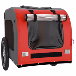vidaXL Dog Bike Trailer Bicycle Trailer Bike Carriage Oxford Fabric and Iron - red, 69 x 133.5 x 73.5 cm - Additional view 4