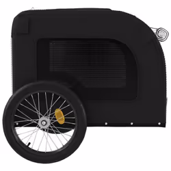 vidaXL Dog Bike Trailer Bicycle Trailer Bike Carriage Oxford Fabric and Iron - black and grey, 69 x 133.5 x 73.5 cm - Additional view 6
