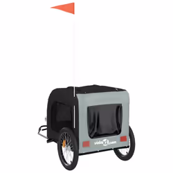 vidaXL Dog Bike Trailer Bicycle Trailer Bike Carriage Oxford Fabric and Iron - black and grey, 69 x 133.5 x 73.5 cm - Additional view 7