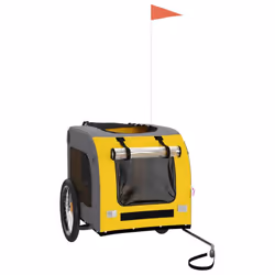 vidaXL Dog Bike Trailer Bicycle Trailer Bike Carriage Oxford Fabric and Iron - yellow, 69 x 133.5 x 73.5 cm - Additional view 2