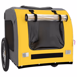vidaXL Dog Bike Trailer Bicycle Trailer Bike Carriage Oxford Fabric and Iron - yellow, 69 x 133.5 x 73.5 cm - Additional view 4