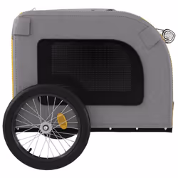 vidaXL Dog Bike Trailer Bicycle Trailer Bike Carriage Oxford Fabric and Iron - yellow, 69 x 133.5 x 73.5 cm - Additional view 6