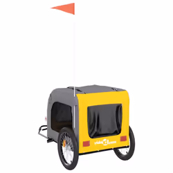 vidaXL Dog Bike Trailer Bicycle Trailer Bike Carriage Oxford Fabric and Iron - yellow, 69 x 133.5 x 73.5 cm - Additional view 7