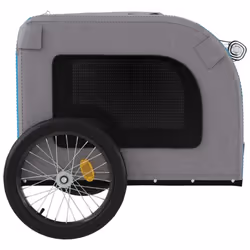 vidaXL Dog Bike Trailer Bicycle Trailer Bike Carriage Oxford Fabric and Iron - blue, 69 x 133.5 x 73.5 cm - Additional view 6