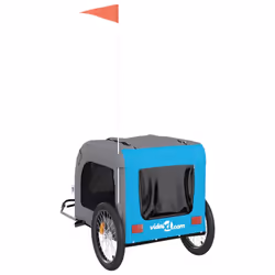 vidaXL Dog Bike Trailer Bicycle Trailer Bike Carriage Oxford Fabric and Iron - blue, 69 x 133.5 x 73.5 cm - Additional view 7