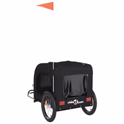 vidaXL Dog Bike Trailer Bicycle Trailer Bike Carriage Oxford Fabric and Iron - black, 69 x 133.5 x 73.5 cm - Additional view 7