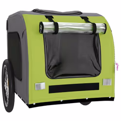 vidaXL Dog Bike Trailer Bicycle Trailer Bike Carriage Oxford Fabric and Iron - green, 69 x 133.5 x 73.5 cm - Additional view 4