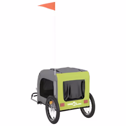 vidaXL Dog Bike Trailer Bicycle Trailer Bike Carriage Oxford Fabric and Iron - green, 69 x 133.5 x 73.5 cm - Additional view 7