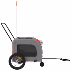 vidaXL Dog Bike Trailer Bicycle Trailer Bike Carriage Oxford Fabric and Iron - orange, 63 x 121 x 65 cm - Additional view 5