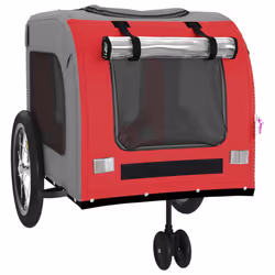 vidaXL Dog Bike Trailer Bicycle Trailer Bike Carriage Oxford Fabric and Iron - red - Additional view 4