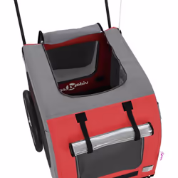 vidaXL Dog Bike Trailer Bicycle Trailer Bike Carriage Oxford Fabric and Iron - red - Additional view 9