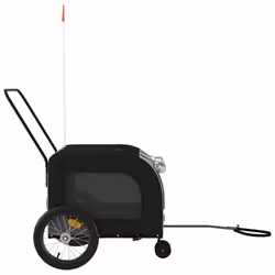vidaXL Dog Bike Trailer Bicycle Trailer Bike Carriage Oxford Fabric and Iron - black and grey - Additional view 5
