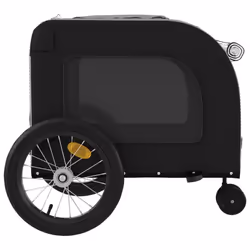vidaXL Dog Bike Trailer Bicycle Trailer Bike Carriage Oxford Fabric and Iron - black and grey - Additional view 6