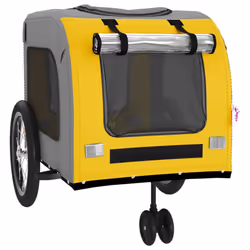 vidaXL Dog Bike Trailer Bicycle Trailer Bike Carriage Oxford Fabric and Iron - yellow - Additional view 4